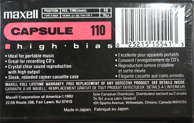 Compact Cassette: Maxell / Hitachi Maxell - Capsule 110