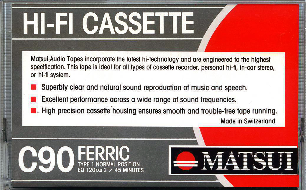 Compact Cassette Matsui 90 Type I Normal UK