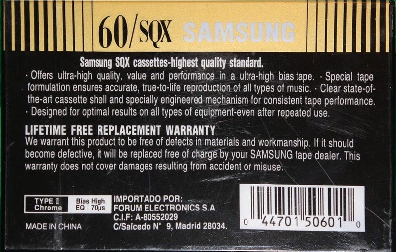 Compact Cassette:  Samsung - SQX 90