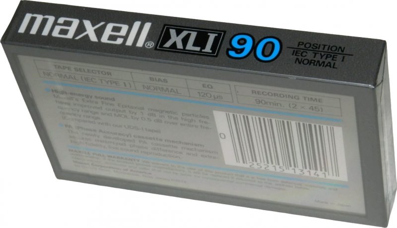 Compact Cassette Maxell XLI 90 Type I Normal 1985 USA