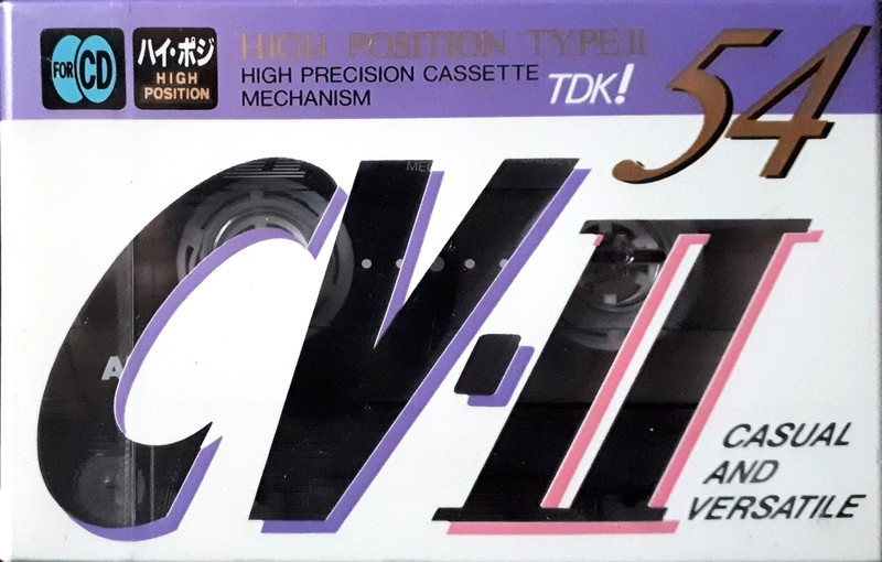Compact Cassette TDK CV-II 54 "CV2-54R" Type II Chrome 1991 Japan