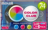 3 pack Maxell Color Club 74 "CC-74MIX.3P" Type I Normal 2001 Japan