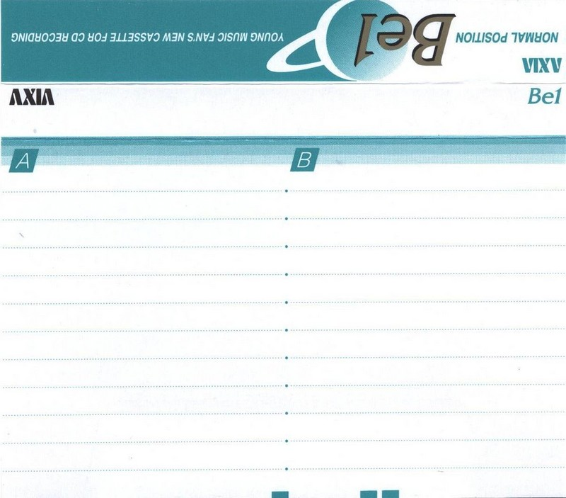 Compact Cassette AXIA Be 1 50 "BE1A 50" Type I Normal 1996 Japan