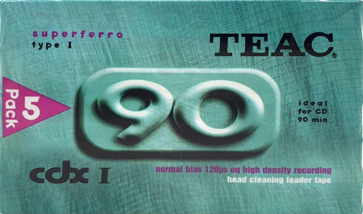 5 pack Teac CDX I 90 Type I Normal 1990 Australia