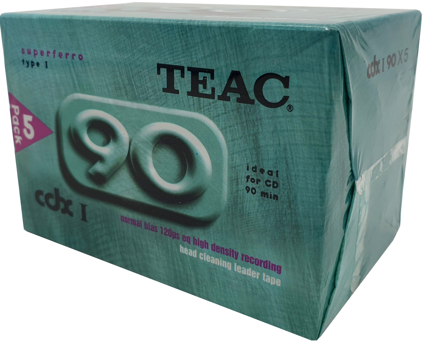 5 pack Teac CDX I 90 Type I Normal 1990 Australia