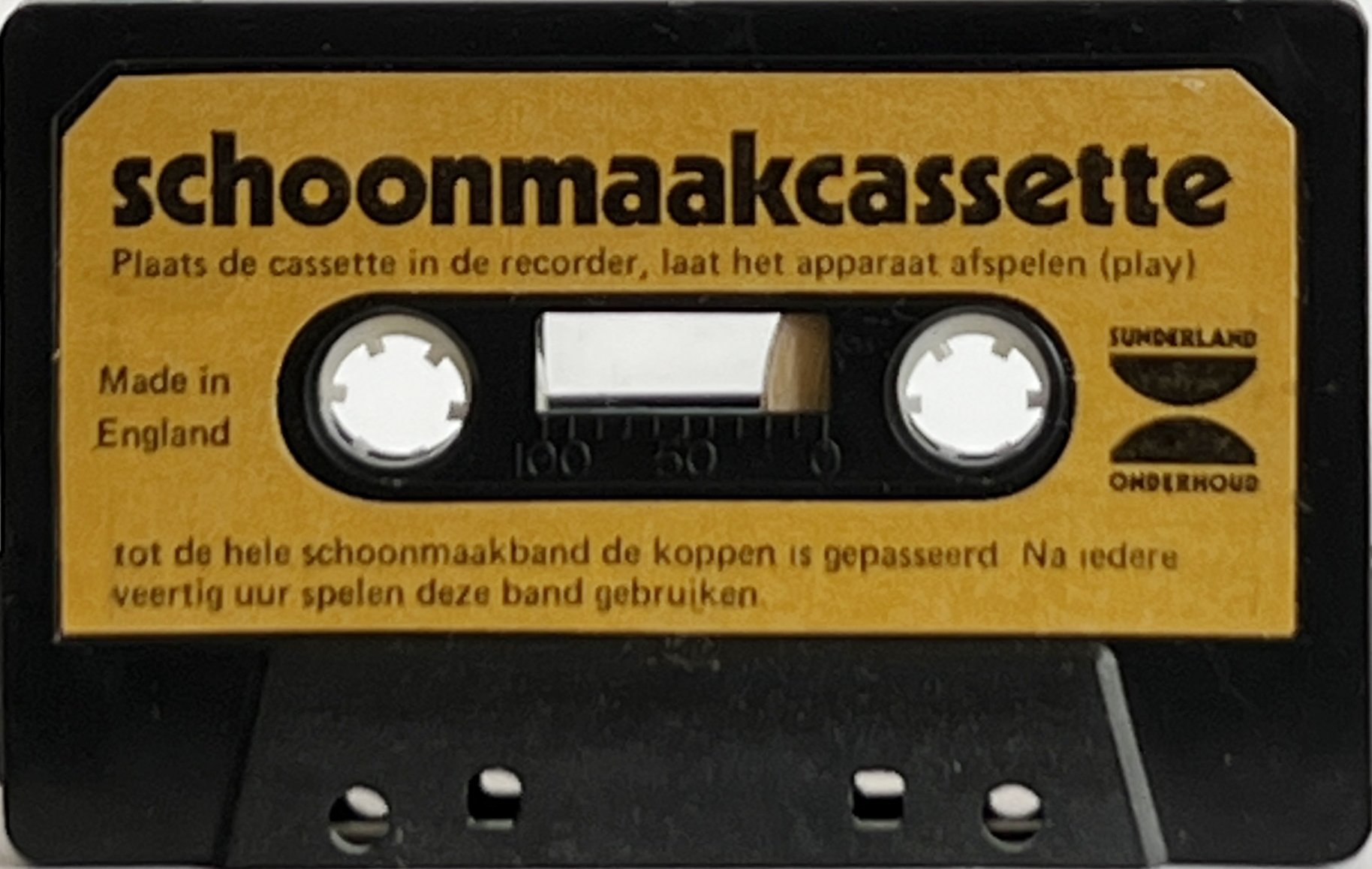 Compact Cassette Sunderland "Schoonmaakcassette" Cleaning Cassette Netherlands