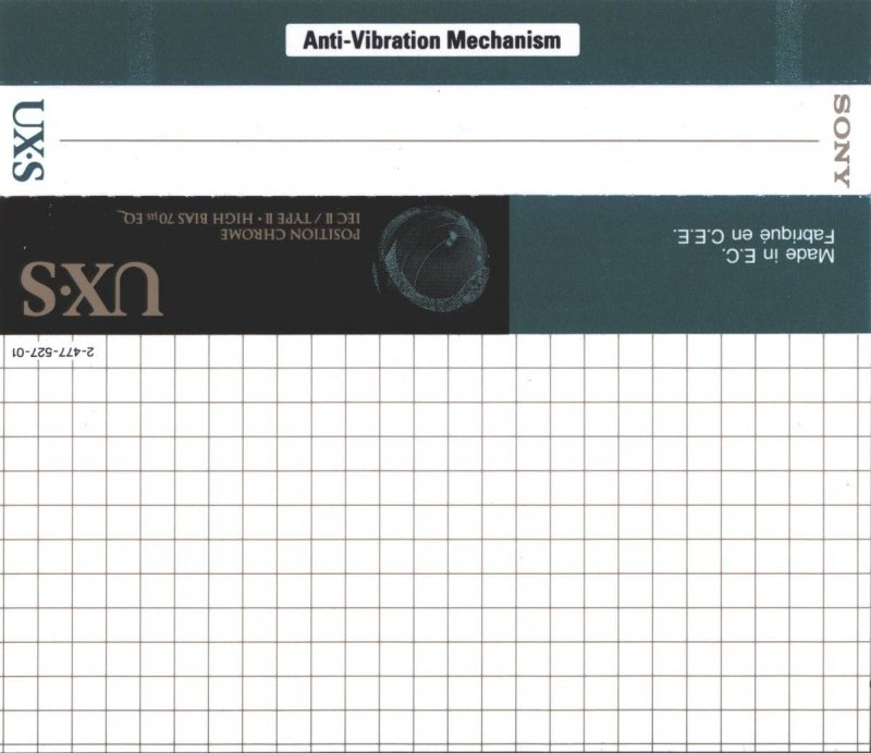 Compact Cassette Sony UX-S 90 Type II Chrome 1995 Europe