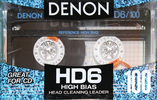 Compact Cassette Denon HD6 100 "HD6-100SE" Type II Chrome 1991 Worldwide