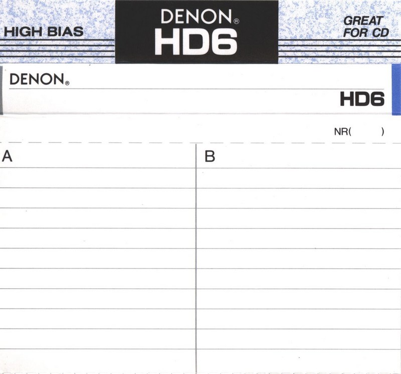 Compact Cassette Denon HD6 100 "HD6-100SE" Type II Chrome 1991 Worldwide