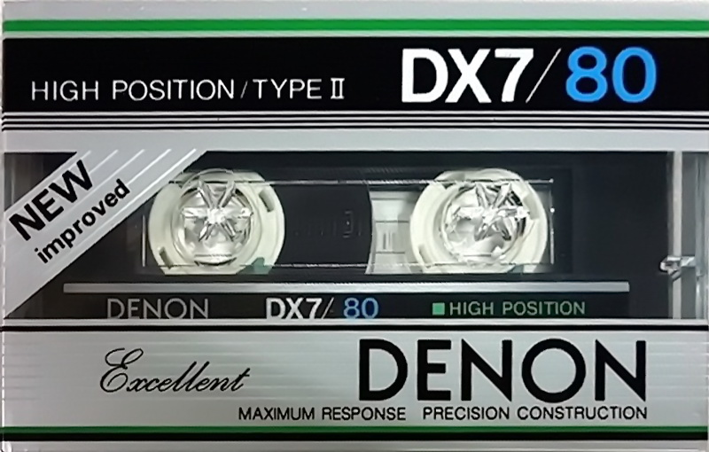Compact Cassette Denon DX7 80 "Exellent" Type II Chrome 1983 Japan