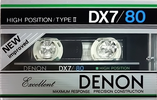 Compact Cassette Denon DX7 80 "Exellent" Type II Chrome 1983 Japan