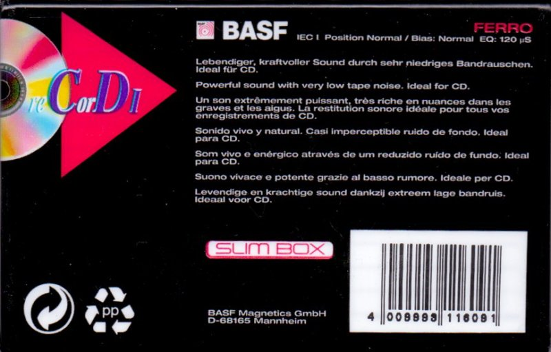 Compact Cassette: BASF  - Record I 60