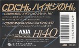Compact Cassette AXIA Hi 40 Type II Chrome 1990 Japan