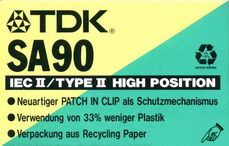 Compact Cassette TDK SA 90 "SA-90ETG" Type II Chrome 1992 Germany