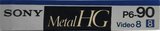 Video8, Hi8, Digital8 Sony HG 90 "P6-90HG" Type IV Metal 1989 Japan