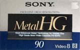 Video8, Hi8, Digital8 Sony HG 90 "P6-90HG" Type IV Metal 1989 Japan