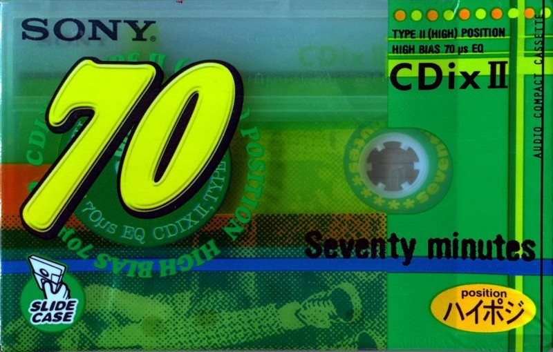 Compact Cassette Sony CDix II 70 "C-70CDX2G" Type II Chrome 1999 Japan