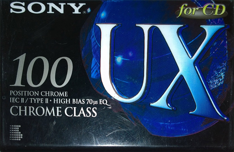 Compact Cassette Sony UX 100 "C-100UXA" Type II Chrome 1995 Europe