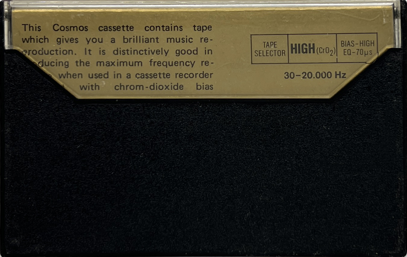 Compact Cassette H&H Cosmos Super 90 Type II Chrome 1977 Germany