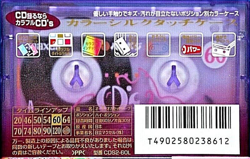 Compact Cassette Maxell CD`s II / CD`s 2 60 "CDS2-60L" Type II Chrome 1997 Japan