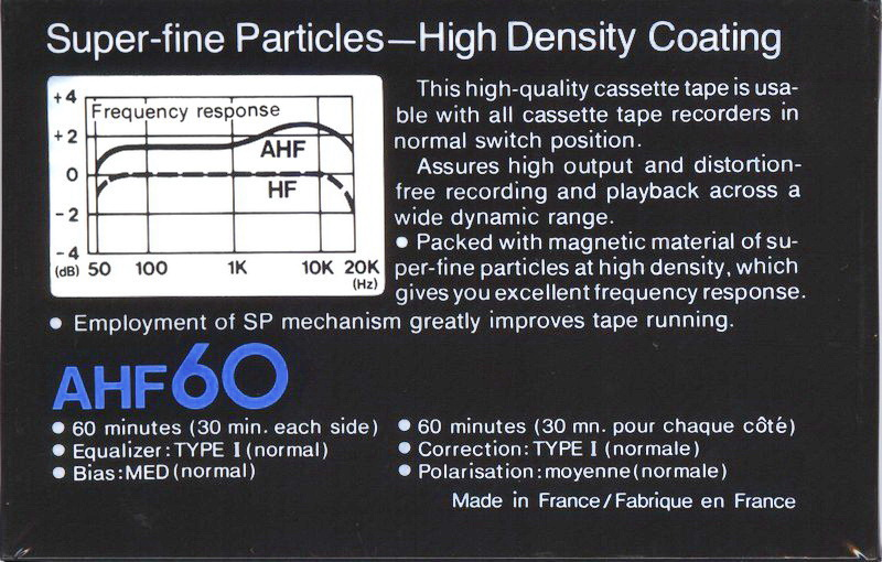 Compact Cassette: Sony  - AHF 60