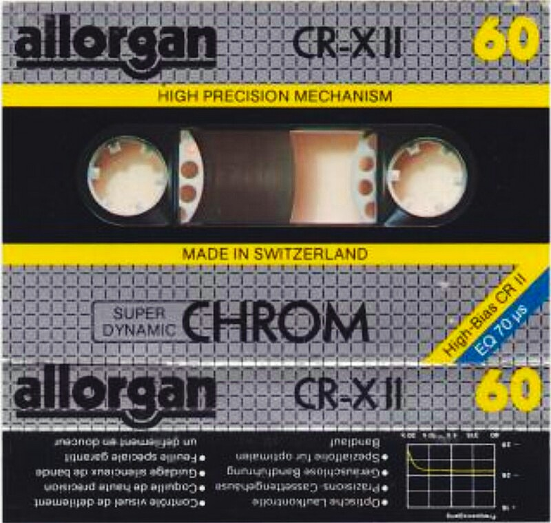 Compact Cassette Allorgan CR X II 60 Type II Chrome 1987 Europe