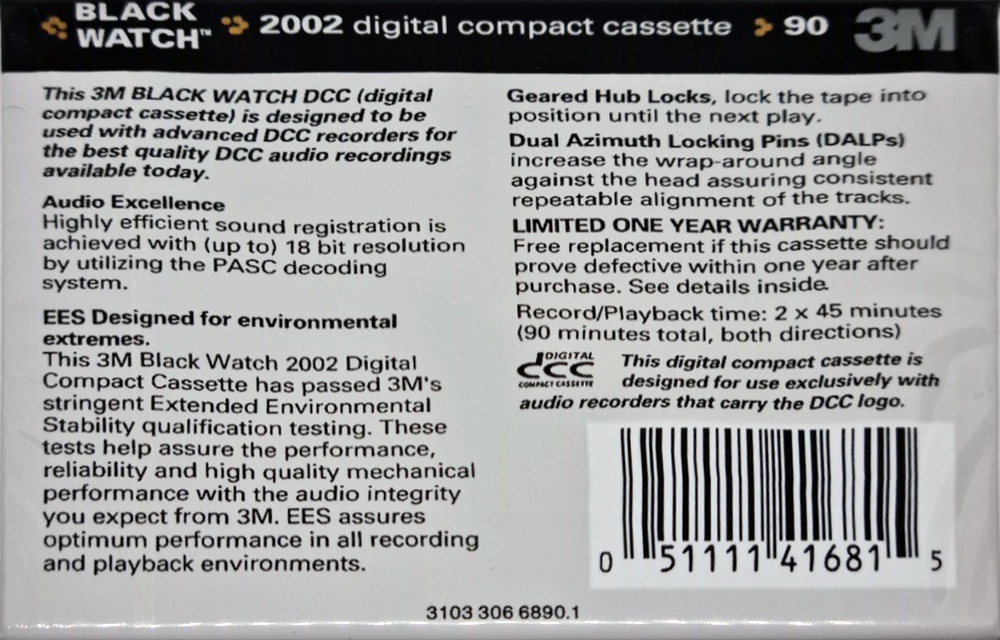 DCC 3M 90 "2002" Type I Normal 1988 USA