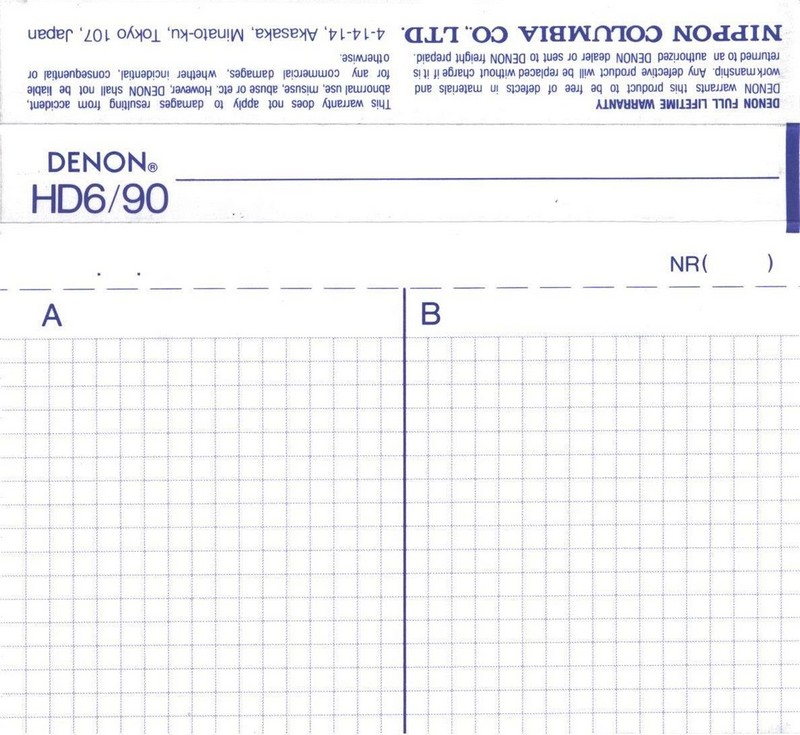 Compact Cassette: Nippon Columbia / Denon Denon - HD6 90