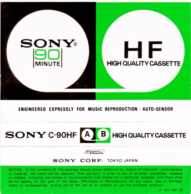 Compact Cassette: Sony  - HF 90