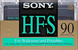 Compact Cassette Sony HF-S 90 "For Walkman and Portables" Type I Normal 1992 USA