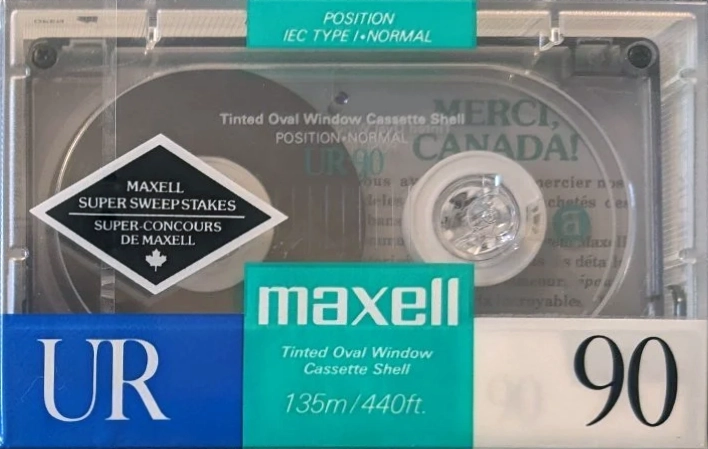 Compact Cassette Maxell UR 90 Type I Normal 1988 North America