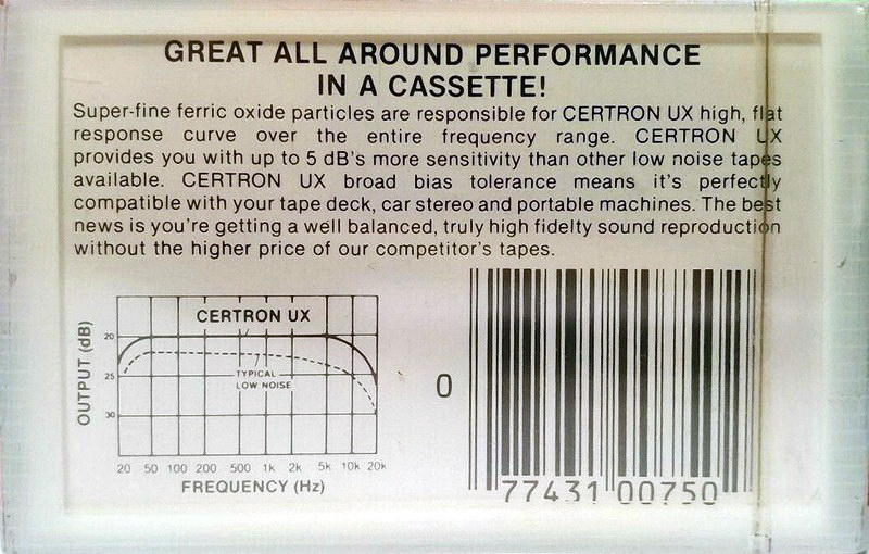 Compact Cassette:  Certron - UX 60