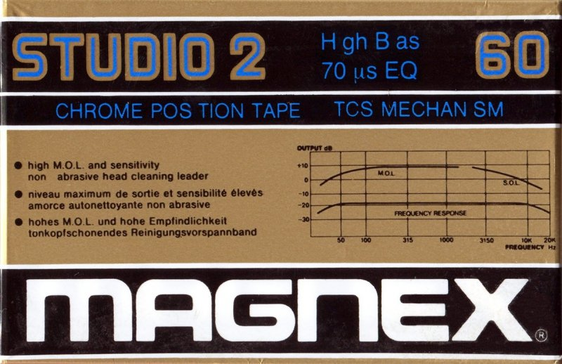 Compact Cassette Magnex Studio 2 60 Type II Chrome 1984 Europe