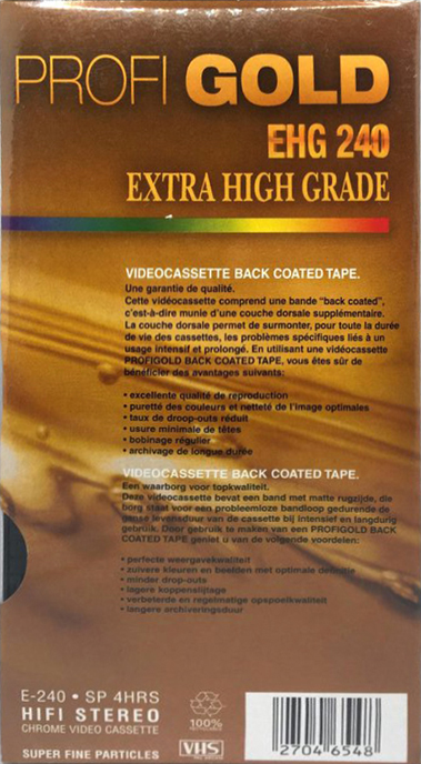 VHS, Video Home System Profigold 240 Type II Chrome Europe