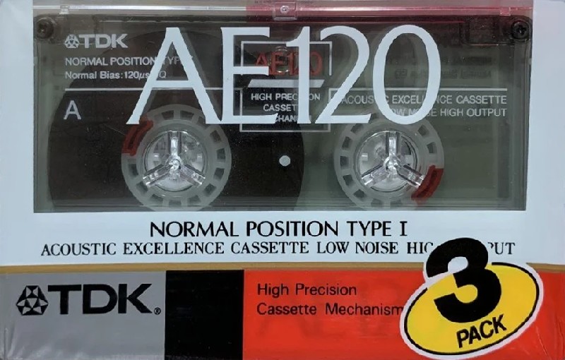 3 pack TDK AE 120 "AE-120X3K" Type I Normal 1989 Japan