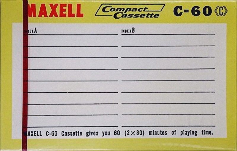 Compact Cassette Maxell 60 Type I Normal 1966 USA