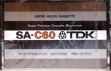 Compact Cassette TDK SA 60 Type I Normal 1977 Europe, USA