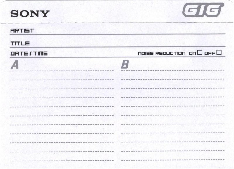 Compact Cassette: Sony  - GIG-2 70