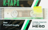 Compact Cassette K-Tape 60 "HE" Type I Normal China