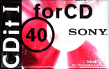 Compact Cassette Sony CDit I 40 "C-40CDIT1B" Type I Normal 1996 Europe