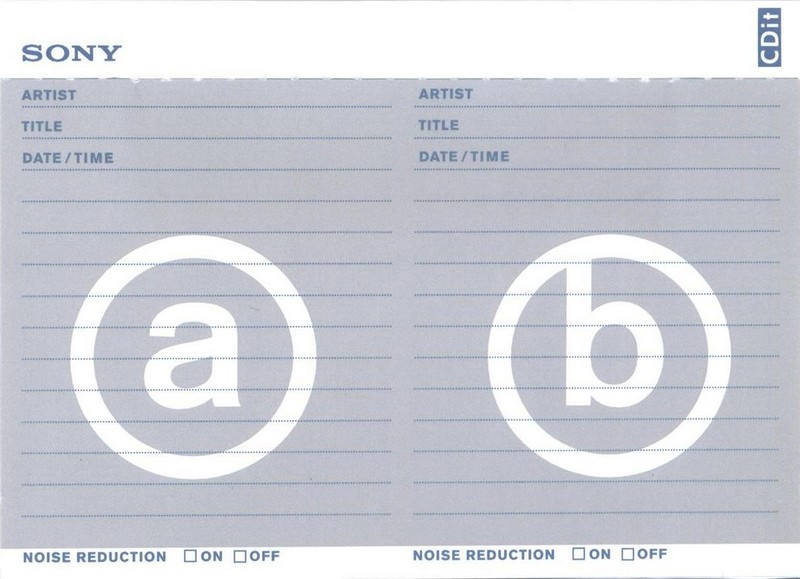 Compact Cassette Sony CDit I 40 "C-40CDIT1B" Type I Normal 1996 Europe