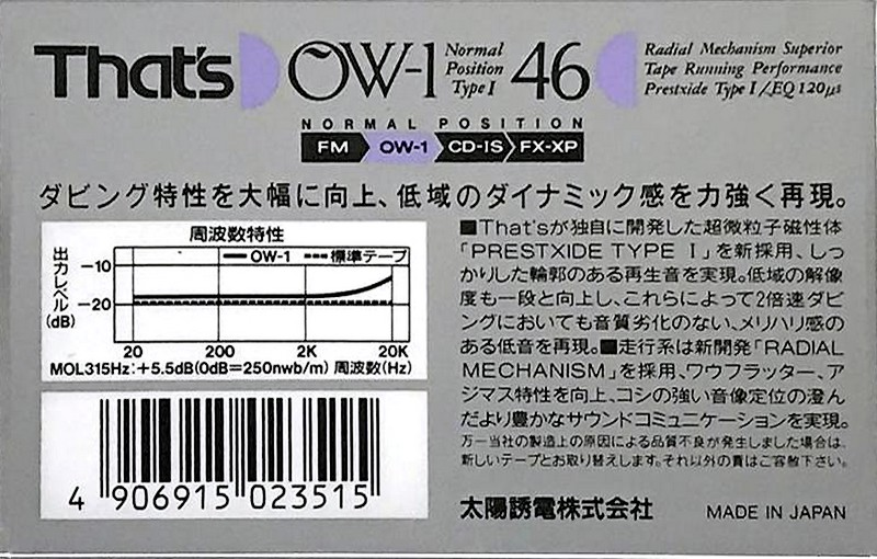 Compact Cassette: Taiyo Yuden Thats - OW-1 46