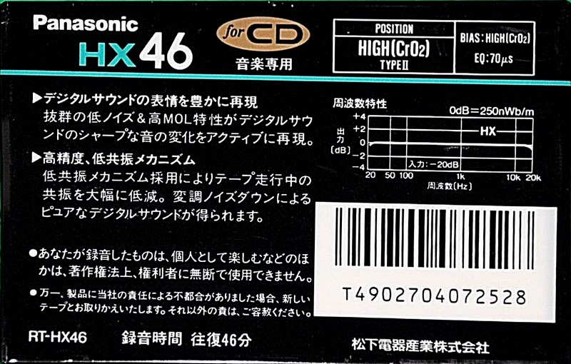 Compact Cassette: TDK Panasonic - HX 46