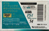 Compact Cassette AXIA PS-I / PS-1 54 "PS-1 B 54" Type I Normal 1991 Japan