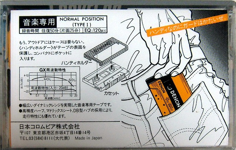 Compact Cassette Denon GX 50 "Handy Pocket GX-Y" Type I Normal 1985 Japan