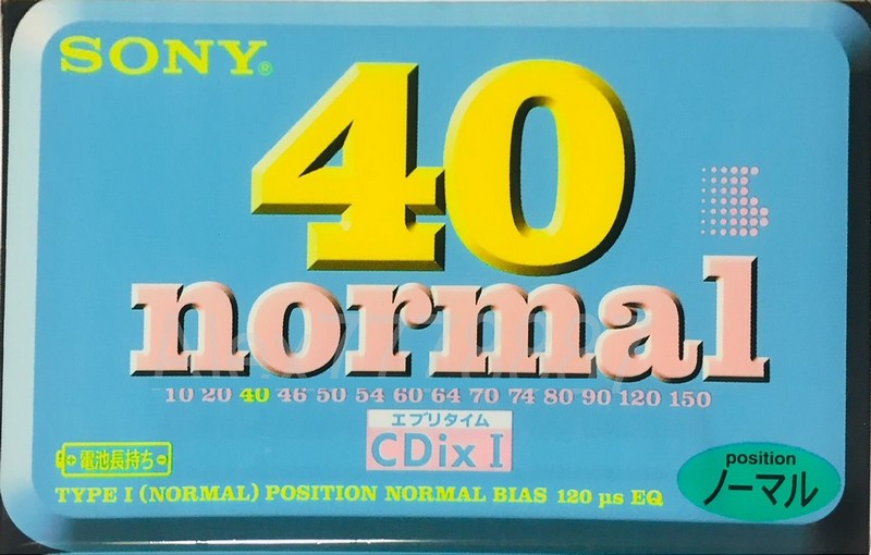 Compact Cassette Sony CDix I 40 "C-40CDX1D" Type I Normal 1996 Japan