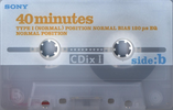 Compact Cassette Sony CDix I 40 "C-40CDX1D" Type I Normal 1996 Japan