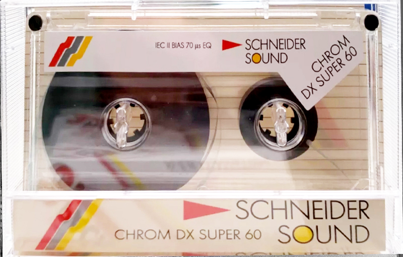 Compact Cassette Schneider Chrom DX Super 60 "SOUND" Type II Chrome 1989 Germany