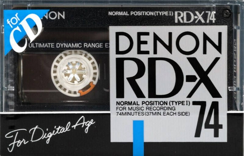 Compact Cassette Denon RD-X 74 "RD-X74N" Type I Normal 1988 Japan