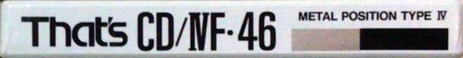 Compact Cassette Thats CD-IVF 46 Type IV Metal 1991 Japan